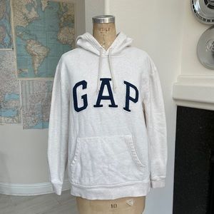 Gap hoodie sweatshirt heathered oatmeal blue